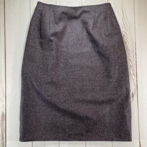 Harve Benard by Benard Holtzman Wool Pencil Skirt Womens Small Gray Lined
